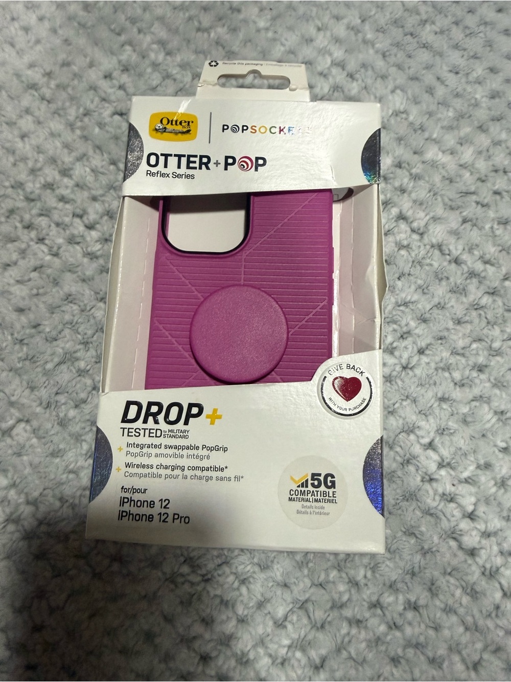 Otter box Drop+ iPhone 12 / 12 Pro Case with PopGrip - Pink